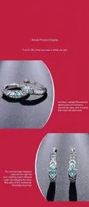 Primer plano de pendientes de plata de ley 925 con moissanita azul de talla marquesa
