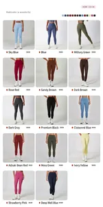 Collage showing various colors of high-waisted breathable yoga leggings for women