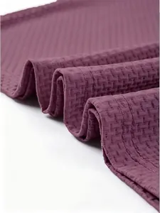Close-up of premium purple ice silk mesh fabric showing detailed breathable texture for shirts