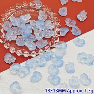 Detailansicht von 18x13mm blauen fuchs-glasanfängern für handgefertigten DIY-schmuck