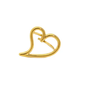 Elegant 18k gold plated stainless steel hollow heart stud earring in minimalist design