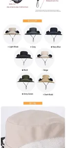 Viste dettagliate e opzioni colore per cappello solare con doppia ventola da esterno