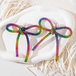 Boucles D'oreilles Pendantes Nœud Avec Tissu Organza Gingham Pendentif Fraise Gland Künstliche Perle Artificielle Bijoux Pour Femmes
