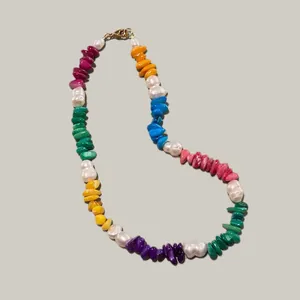 Böhmische Halskette Aus Natürlichen Muscheln Mit Türkis Edelstahl 18K Vergoldet Heishi Perlen Choker Für Damen Schmuck
