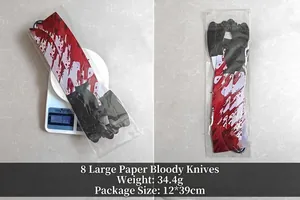 8-delige grote papieren bloederige messenslinger voor Halloween decoratie