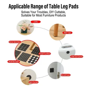 Thickened non-slip furniture pads for floor protection and noise reduction, DIY cuttable