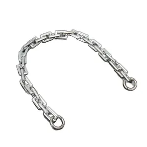 Hochglanzpolierte silberne Metallkette mit runden Federringen für Damentaschen
