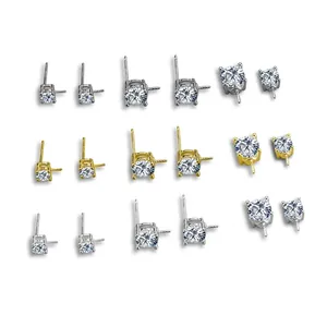 Supports de boucles d'oreilles en argent sterling 925 pour création de bijoux DIY