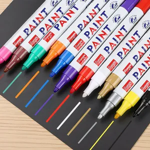 GuangNa Waterproof Oil Based Paint Marker Pen For Metal Tire Graffiti DIY Art Quick Drying Fiber Tip Permanent Marker