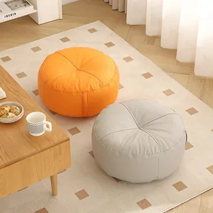 Modern Japanese round floor pouf cushions for meditation and comfortable home seating