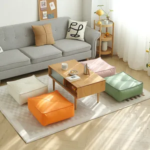 Modern colorful square floor cushions set for cozy living room and tatami decoration