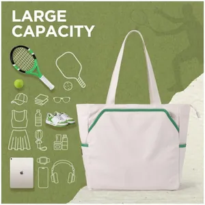Large capacity tennis and pickleball tote bag with specialized shoe compartment detail