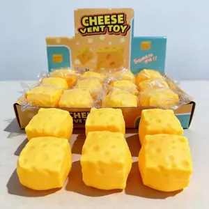 Cartone Animato Formaggio Pane Giocattolo Squishy Morbido Lento Rimbalzo Antistress Fidget Toy per Adulti Bambini Cibo Simulato Regalo