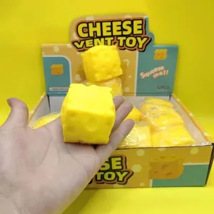 Morbido giocattolo antistress squishy a forma di formaggio per bambini con scatola espositiva