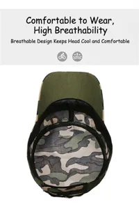 Interior detail of camouflage flat top cap showing breathable lining and sweatband