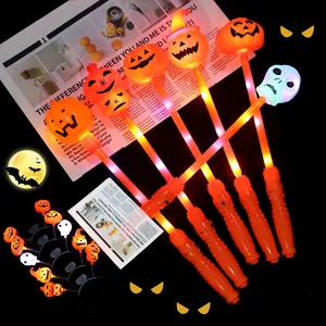 Halloween lichtgevende pompoen en schedel stokken met spook hoofdbanden voor feest