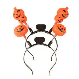 Set van twee Halloween-pompoenhoofdbanden met LED-verlichting voor party-accessoires