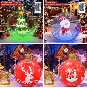 Inflatable Christmas balls with LED lights and remote control for outdoor garden decor