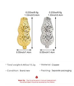 Dimensioni dettagliate della spilla creativa a forma di arachide in rame oro e argento