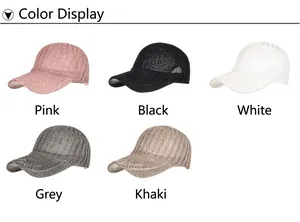 Breathable knitted hollow baseball caps in five colors for summer sun protection