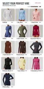 Multi-color grid display of women's zip-up long sleeve sports yoga jackets