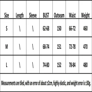Detailed size chart for sexy sling evening dress with high slit and slim fit