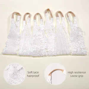 Close-up of baby lace headband set featuring floral embroidery and high resilience