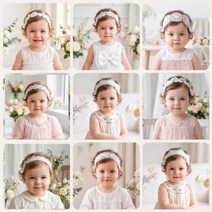 White Lace Baby Headband Floral Butterfly Elastic Hair Band For Infant Toddler Girls Photography Props Accessories