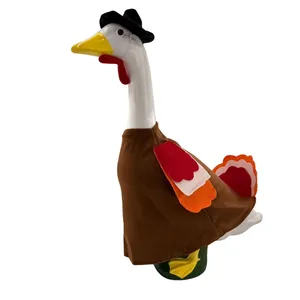 Handmade brown turkey felt costume set for 23-inch porch goose holiday decoration