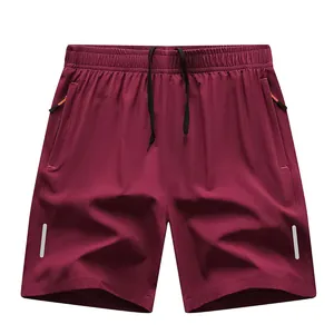 Pantaloncini sportivi uomo premium in seta ghiaccio traspirante bordeaux asciutti