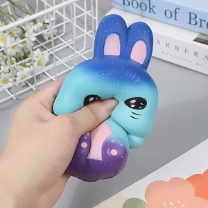 Starry sky gradient blue rabbit squishy toy slow rebound stress relief squeeze toy