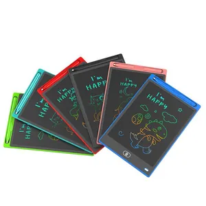 Set of six colorful LCD writing tablets for kids with digital easy-erase screens
