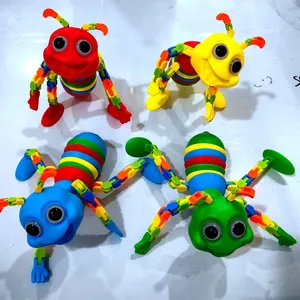 Gelenkige, bunte Insekten-Fidget-Spielzeuge zum Stressabbau in Rot, Blau, Gelb und Grün.