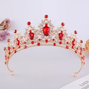 Corona da Sposa in Lega di Strass Barocco Vintage Lusso Tiara Matrimonio per Donne Ragazze Compleanno Festa Principessa Accessori Capelli