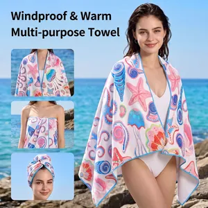 Serviette de plage en microfibre à séchage rapide avec de beaux motifs d'étoiles
