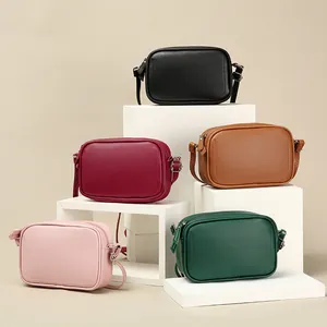 Women's Fashion PU Leather Crossbody Bag Solid Color Commuting Shoulder Bag Small Square Camera Bag Simple Elegant Daily Handbag