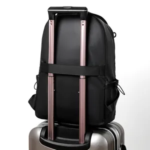 Zaino business minimalista di grande capacità con fascia per fissaggio a trolley