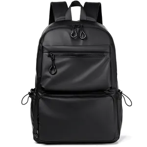 Zaino porta PC aziendale nero minimalista con grande capacità e finitura opaca morbida