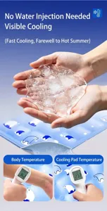 Cooling pet mat showing gel texture and temperature comparison for effective heat relief