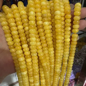 5x8mm yellow chalcedony abacus beads for handmade DIY jewelry