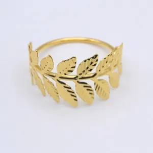 Golden leaf metal plated napkin ring buckle for elegant dinner party table decor