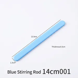 Blue reusable silicone stirring rod tool for DIY resin crafting and mixing applications