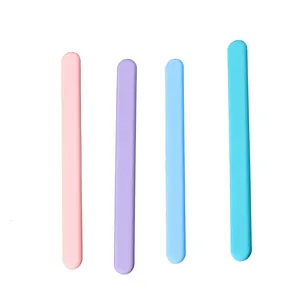 Four colorful reusable silicone stirring sticks for DIY resin and epoxy craft tools