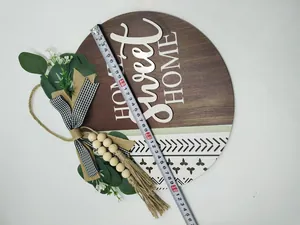 Sweet Home wooden sign diameter measurement showing approximately 30cm size