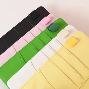 Bunte Macaron PU-Leder Notizbuchhüllen in A5/A6 mit Stiftschlaufen und Kartenfächern