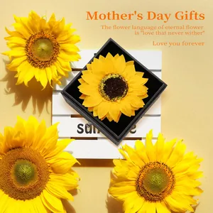 Detailansicht der Sonnenblumen-Schmuckschatulle mit Text zum Muttertagsgeschenk