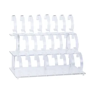 Professional 3-tier clear acrylic watch display stand with 24 individual watch holders