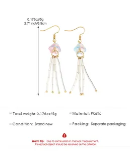 Détail montrant les dimensions précises et spécifications des boucles d'oreilles méduse