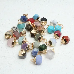 Collection of faceted semi-precious stone pendants for DIY necklace and jewelry making