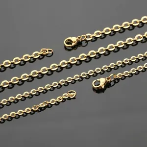 Detailansicht der hochwertigen vergoldeten O-Kette aus Edelstahl mit Karabinerverschluss.